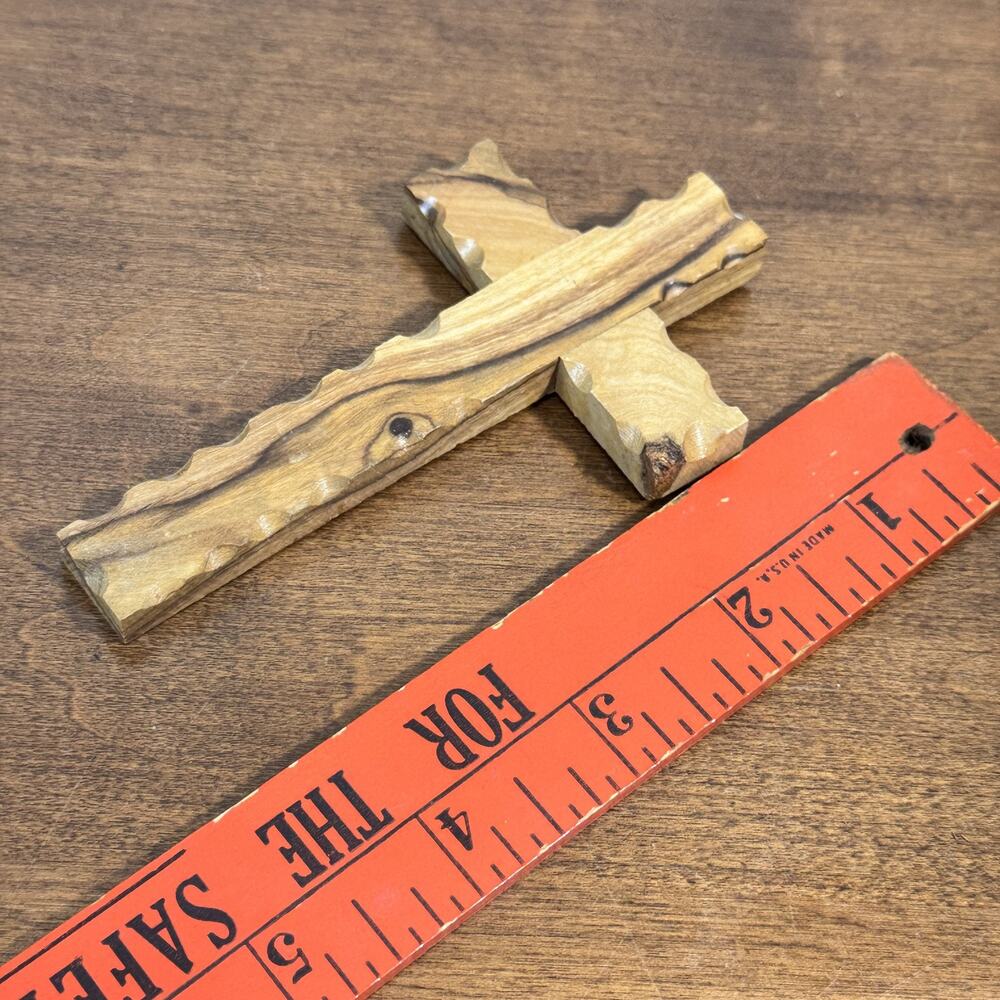 Bethlehem Olive Wood Cross Hand Carved Christian Wall Hanging Decor - Picture 3 of 3